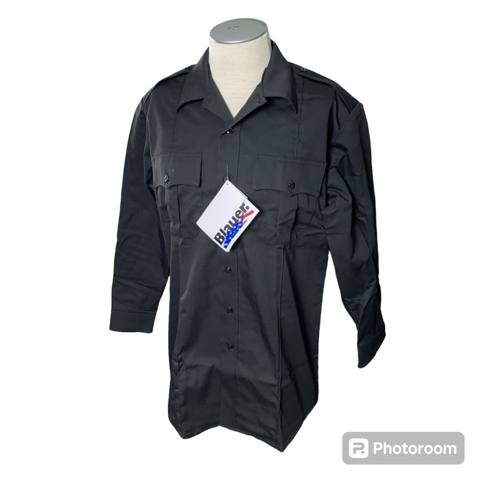 Blauer Shirt M Long Sleeve Cotton Blend Mens Black Dual Pockets